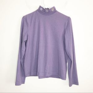 Vintage Embroidered Turtleneck